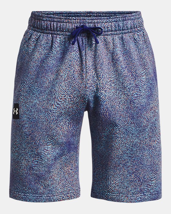 Men's UA Rival Fleece Printed Shorts, Blue, pdpMainDesktop image number 5